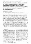 Research paper thumbnail of Methods for the evaluation of biocompatibility of soluble synthetic polymers which have potential for biomedical use: 1 - Use of the tetrazolium-based colorimetric assay (MTT) as a preliminary screen for evaluation of in vitro cytotoxicity