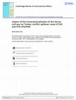 Research paper thumbnail of Impact of the transnationalization of  the Syrian civil war on Turkey: conflict spillover cases of ISIS and PYD-YPG/PKK , Cambridge Review of International Affairs (SSCI), 2017