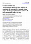 Research paper thumbnail of Measurement of the electron density in atmospheric-pressure low-temperature argon discharges by line-ratio method of optical emission spectroscopy