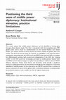 Research paper thumbnail of Positioning The Third Wave of Middle Power Diplomacy: Institutional Elevation, Practice Limitations, International Journal (SSCI),  vol. 71, issue 4, 2017