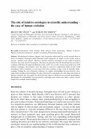 Research paper thumbnail of The Role of Intuitive Ontologies In Scientific Understanding—the Case of Human Evolution