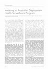 Research paper thumbnail of Initiating an Australian Deployment Health Surveillance Program