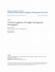 Research paper thumbnail of Tools for Legislative Oversight: An Empirical Investigation