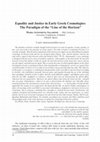 Research paper thumbnail of Equality and Justice in Early Greek Cosmologies: The Paradigm of the “Line of the Horizon”