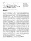 Research paper thumbnail of Teacher education and teaching in the present political climate: Promoting educational equity through critical inquiry and research