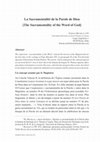 Research paper thumbnail of La Sacramentalité de la Parole de Dieu