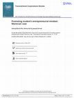 Research paper thumbnail of Transnational Corporations Review Promoting student's entrepreneurial mindset: Moroccan case