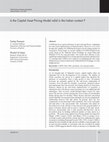 Research paper thumbnail of Is the Capital Asset Pricing Model valid in the Indian context