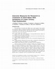 Research paper thumbnail of Outcome measures for research in treatment of adult males with symptoms of lower urinary tract dysfunction