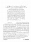 Research paper thumbnail of The impact of formal education and training on urodynamic practice in the United Kingdom: A survey