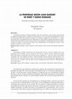 Research paper thumbnail of La propiedad según Juan Quidort de París y Egidio Romano, por Ricardo M. GARCÍA