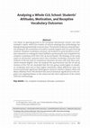 Research paper thumbnail of Analysing a Whole CLIL School: Students' Attitudes, Motivation, and Receptive Vocabulary Outcomes