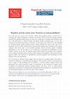 Research paper thumbnail of POPULISM Specialist Group of the PSA - Call for Papers - 2017 Workshop (King's College London)