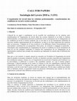 Research paper thumbnail of CALL FOR PAPERS Sociologia del Lavoro 2018 n. 3 (151) L'organisation du travail dans les relations professionnelles : transformation des conditions de travail et action syndicale