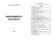 Research paper thumbnail of MANAGEMENTUL CALITATII