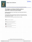 Research paper thumbnail of The religious correlates of death anxiety: a systematic review and meta-analysis