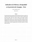 Research paper thumbnail of Indicadores de Pobreza y Desigualdad en la provincia de Arequipa – Perú