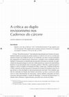 Research paper thumbnail of A crítica ao duplo revisionismo nos Cadernos do cárcere