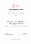 Research paper thumbnail of L’insegnamento dell’italiano come lingua straniera: dalla Convenzione Culturale Europea al sillabo “ADA”.