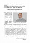 Research paper thumbnail of Entrevista a Josep Maria Forn_ZfK.pdf