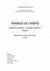 Research paper thumbnail of Trabajo de campo Didáctica General para los Profesorados