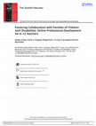 Research paper thumbnail of Fostering Collaboration with Families of Children with Disabilities: Online Professional Development for K–12 Teachers -- The Teacher Educator 52(2) (2017)