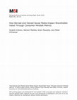 Research paper thumbnail of " How Earned and Owned Social Media Impact Shareholder Value Through Consumer Mindset Metrics " How Earned and Owned Social Media Impact Shareholder Value Through Consumer Mindset Metrics