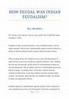 Research paper thumbnail of How feudal was Indian feudalism