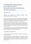 Research paper thumbnail of L'exploitation argumentative de la re gle de justice dans des re actions aux attentats de 2015 en France