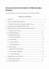 Research paper thumbnail of Facilitating Investment in Renewable Energy: Auction Schemes, Long-Term Contracts and 'Learning by Doing'