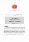 Research paper thumbnail of Survey on Cultural Content in School Education - Executive Summary