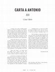 Research paper thumbnail of César Moro, “Letter to Antonio. III” [“Carta a Antonio. III”]. Párrafo 7 (2015): 49