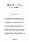 Research paper thumbnail of Rise of Nazism in Germany