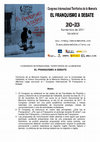 Research paper thumbnail of I CONGRESO INTERNACIONAL TERRITORIOS DE LA MEMORIA. El franquismo a debate