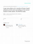 Research paper thumbnail of Long-term effects of 6-months of home-based physical activity and counselling on the mental health of older adults: The MOVES study ARTICLE in JOURNAL OF SCIENCE AND MEDICINE IN SPORT · DECEMBER 2011