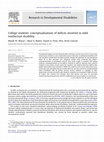 Research paper thumbnail of College students’ conceptualizations of deficits involved in mild intellectual disability