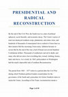 Research paper thumbnail of Presidential and Radical Reconstruction