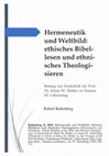 Research paper thumbnail of Weltbild und Hermeneutik: Ethisches Bibellesen und ethnisches Theologisieren (Worldview and Hermeneutics: Ethical Bible reading and Ethnical Theologizing)