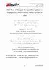 Research paper thumbnail of The Effects of Managers’ Business Ethics Applications on Employees’ Job Satisfaction: A Study on Hotels in Turkey