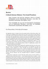 Research paper thumbnail of Review Critical Literary History: Two Good Practices