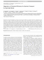 Research paper thumbnail of Regulation of placental efficiency for nutrient transport by imprinted genes