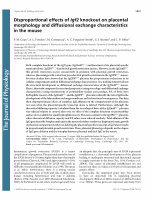 Research paper thumbnail of Disproportional effects of Igf2 knockout on placental morphology and diffusional exchange characteristics in the mouse