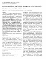 Research paper thumbnail of Developmental dynamics of the definitive mouse placenta assessed by stereology