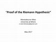 Research paper thumbnail of Proof of the Riemann Hypothesis