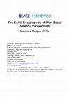 Research paper thumbnail of The SAGE Encyclopedia of War: Social Science Perspectives Rape as a Weapon of War