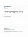 Research paper thumbnail of Review of "Philosophy and this Actual World" by Martin Benjamin