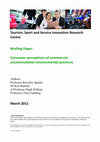 Research paper thumbnail of Consumer perceptions of commercial accommodation environmental practices