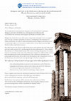 Research paper thumbnail of Call for papers: Religion and Cult in the Dodecanese during the 1rst millennium BC Recent discoveries and research results International Conference Rhodes, October 2018