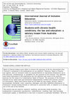 Research paper thumbnail of International Journal of Inclusive Education Students with chronic health conditions, the law and education: a salutary lesson from Australia