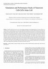 Research paper thumbnail of Simulation and Performance Study of Nanowire CdS/CdTe Solar Cell